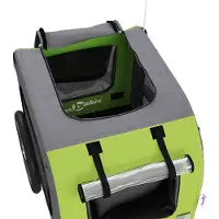 vidaXL Fahrradanhänger Hunde Grün und Grau Oxford-Gewebe & Eisen