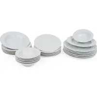 Hermia Concept , ACL24Y200, Essservices, Tafelservice (24 Teile), Weiß, Porzellan, 22 x 22 x 2 cm
