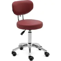 Expondo physa Rollhocker mit Rückenlehne - 46 - 60 cm - 150 kg - burgund