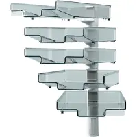Hansa Schwenkflügler mit 5 Schalen lichtgrau