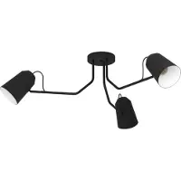 Eglo LORETO Wand-/Deckenleuchte Lampe Beleuchtung - H35,5 x Ø114,5 cm - schwarz, weiß - 3X25W exkl. - IP20