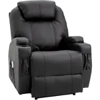 HOMCOM Massagesessel elektrisch Relaxsessel Fernsehsessel Liegefunktion Schwarz