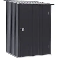 Outsunny Gerätehaus mit Pultdach 1 x 1 m Metall Gartenhaus 0,92m² Stahl Grau