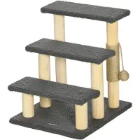 PawHut Katzentreppe 3-Stufig 48 cm mit Sisalsäule Spielball