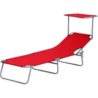 Outsunny Liege - faltbar - Rot - 187 x 58 x 36 cm