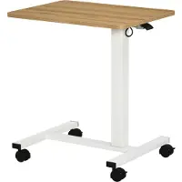 HOMCOM Schreibtisch Laptoptisch mit Gaslift Höhenverstellbar in C-Form Beweglich