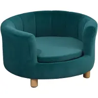 PawHut Hundesofa mit Weichem Bezug Rundes Hundebett Haustiersofa mit Holzbeinen