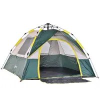Outsunny Zelt für 3-4 Personen, Campingzelt mit Heringen, Kuppelzelt, Polyester, grün A20-133