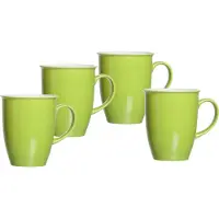 Ritzenhoff & Breker Becher "Doppio", grün, H:10cm Ø:9cm, Porzellan, Trinkgefäße, Becher, 4-teilig