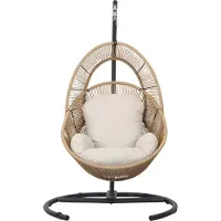 Ebuy24 Tim Garten Lounge Hängesessel mit Kissen schwarz, natur.