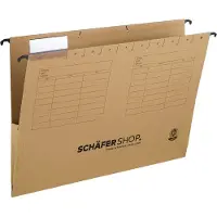 Schäfer Shop Hängetasche, DIN A4, seitliche Leinenfrösche, natronbraun, 25 Stück