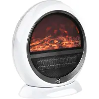 HOMCOM LED Elektrokamin Mini Tisch Standkamin mit Flammeneffekt 1500W Weiß