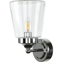 Licht-Erlebnisse Wandleuchte E14 IP44 Glas Metall Klassisch Badezimmerleuchte