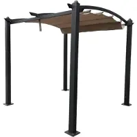 Jet-Line Pavillon Gartenpavillon 3x3m braun GISEH UV-Schutz Wasserabweisende Überdachung Sonnenschutz für Terrasse Garten Überdachung