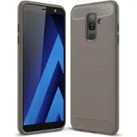 König Design Handyhülle für Samsung Galaxy A6 Plus (2018) Schutzcase Backcover Bumper Grau