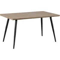 HTI Esstisch Alrik Schwarz aus MDF und pulverbeschichtetem Metall 80x76x140 cm (BxHxT)