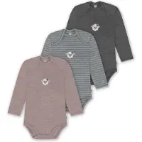 Normani 3er Pack Baby Merino Body Langarm „Auckland" - 9383
