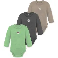 Normani 3er Pack Baby Merino Langarmbody „Tuai" - 9403