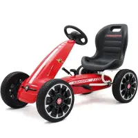 Vrooomy Abarth Go-Kart Kinder (3–7 Jahre) – mit EVA-Gummireifen, verstellbarem Sitz & Handbremse – Kinder Gokart Pedalauto – Rot
