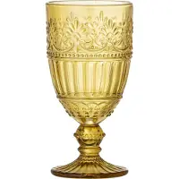 Bloomingville Weinglas FEYZA Gelb 17x8 cm Glas 325 ml Geprägtes Muster