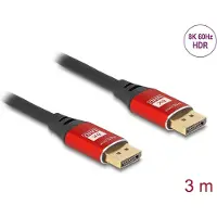 DeLOCK DisplayPort Kabel 8K 60 Hz 3 m rot Metall