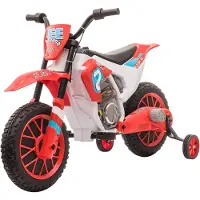 HOMCOM Elektromotorrad Kindermotorrad Elektrofahrzeug Kinderfahrzeug Rot+Weiß