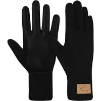 Normani Damen Merino Strick-Fingerhandschuhe mit Schafleder „Nakara" - 9643