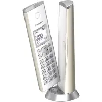 Panasonic KX-TGK220, DECT-Telefon, Kabelloses Mobilteil, Freisprecheinrichtung, 120 Eintragungen, Anrufer-Identifikation, Champagner