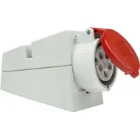 As Schwabe as-Schwabe CEE-Wanddose ohne Kabel max. 2,5mm² 400V 16A 5-polig Klappdeckel IP44