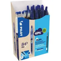 Pilot Gelschreiber Bottle 2 Pen BeGreen, blau, Strichbreite 0,4 mm, dokumentenecht, nachfüllbar, 89 % Recyclingmaterial, 10 Stück + 10 Minen blau