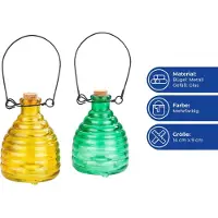 Maximex Wespenfalle aus Glas, farbig, 2 Stück