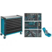 Hazet Assistent, 7 Regale, Stahl, Schwarz, Blau, 40 kg, 4 Rad/Räder, 518 mm