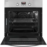 Exquisit EBE 65-1H Einbaubackofen | 58 Liter Backofenvolumen | Heißluft | Timer | versenkbare Knebel | Edelstahl
