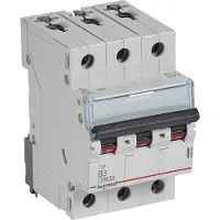 Legrand 403396 TX3 Leitungsschutzschalter B-Charakteristik, 3A, 3-polig, 6kA, 400VAC, 3TE