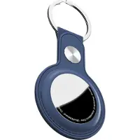 KEYBUDZ - Leather Keyring for AirTag (Color: Cobalt Blue)