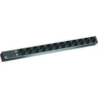 Bachmann IT PDU ALU 1HE 12x Schutzkontakt, ÜSS, Zuleitung mit Schutzkontaktstecker