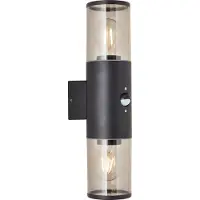Brilliant Außenwandleuchte Sergioro | dekorative Outdoorleuchte | anthrazit | mit Bewegungsmelder | 2x E27 max. 20 W | IP44