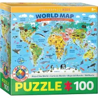 Eurographics Puzzle Illustrierte Weltkarte 100 Teile