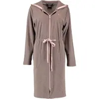 Cawö Bademantel 821 Kapuze & Reißverschluss Beige Damen-XS