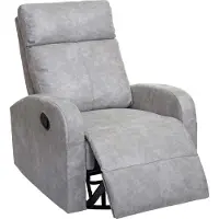 Mendler Fernsehsessel MCW-A54 Premium, Relaxsessel Schaukelstuhl Wippfunktion, drehbar Stoff/Textil hellgrau