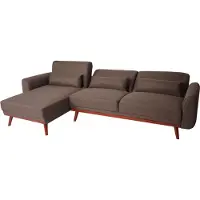 Mendler Sofa MCW-J20, Couch Ecksofa, L-Form 3-Sitzer Liegefläche Schlaffunktion Stoff/Textil 280cm braun
