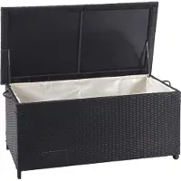 Mendler Poly-Rattan Kissenbox MCW-D88, Gartentruhe Auflagenbox Truhe Premium schwarz, 51x100x50cm 170l