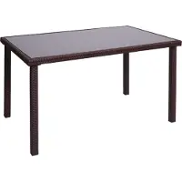 Mendler Poly-Rattan Tisch MCW-G19, Gartentisch Balkontisch, 120x75cm braun