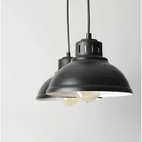 Licht-Erlebnisse Pendelleuchte Industrie "Sven" Schwarz Metall 2-flammig Hängelampe Wohnzimmer Esszimmer Esstisch