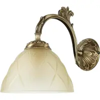 Licht-Erlebnisse Wandlampe Messing Glas E14 (B) 14 x (H) 19 cm Handarbeit Wandleuchte innen