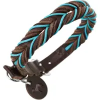 Hunter - Dogcollar Solid Education Cord S-M (50), dark brown/turquoise - (69322)