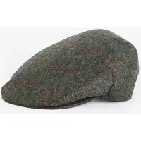 Barbour Schiebermütze Crieff Flat Cap Unisex Olive Red Overcheck (7)
