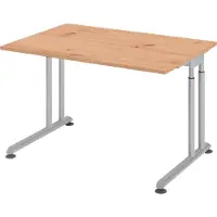 Hammerbacher Schreibtisch C-Fuss 120x80cm Asteiche/Silber
