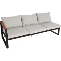 Mendler Garten-Garnitur MCW-L26, Gartenlounge Lounge-Set Sitzgruppe Sofa, Metall Akazie Holz MVG- hellgrau