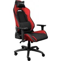 Trust GXT 714R Ruya Gaming Stuhl Schwarz / Rot - Ergonomischer Gamerstuhl mit Verstellbarer Rückenlehne, 3D-Armlehnen, Atmungsaktivem Stoff, Lendenkissen, und Hoher Belastbarkeit bis 150kg